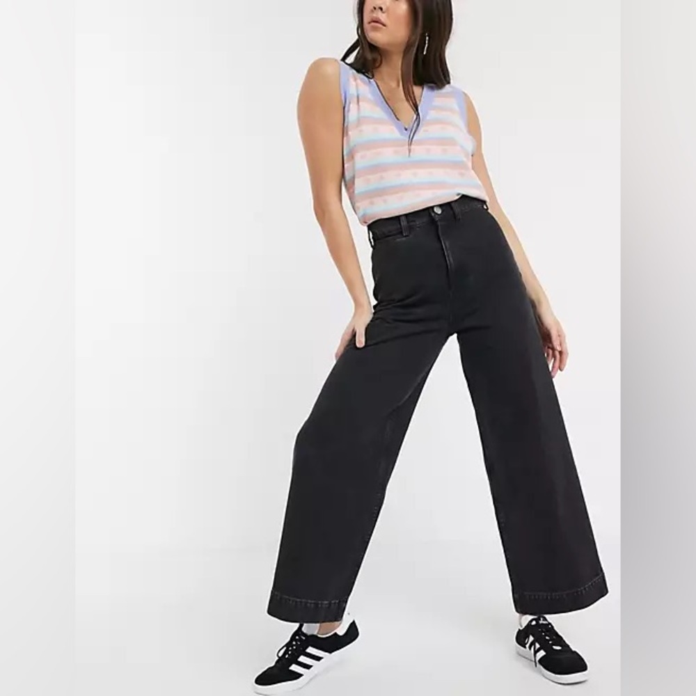 ASOS Design easy high waist wide leg jeans 🐈‍⬛ black denim 🐈‍⬛